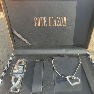 Cote D'Azur Watch and Necklace Set
